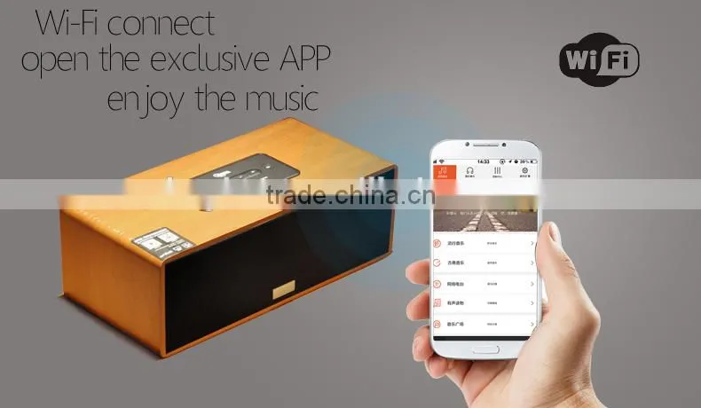wireless DlAN WiFi Android ISO Airplay wooden speaker portable