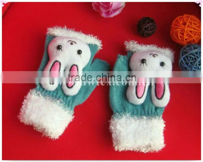 Knitted cute animal mittens gloves