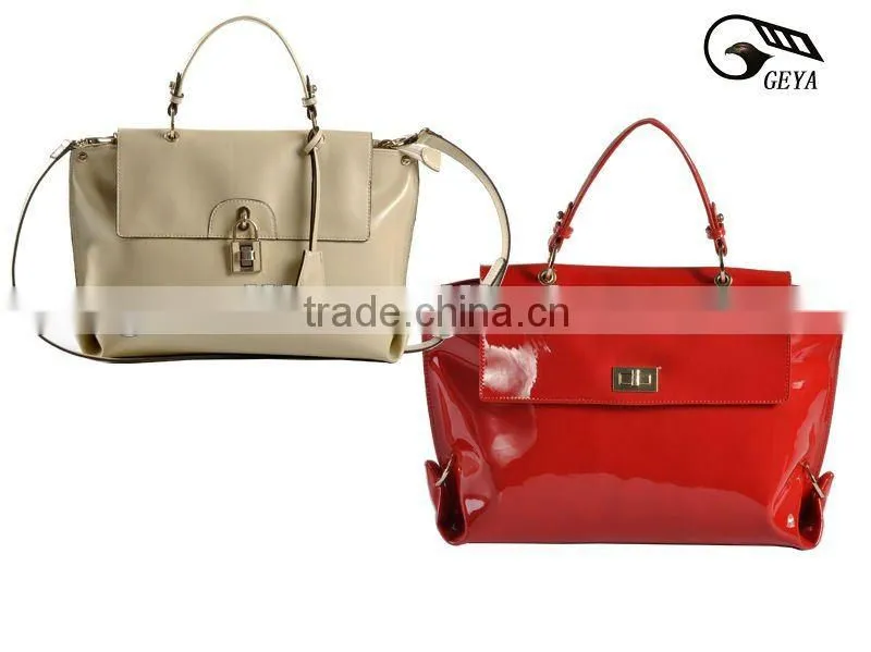 2012 Spring&Summer Lady Small Glossy Genuine Leather Handbag! Hot selling!