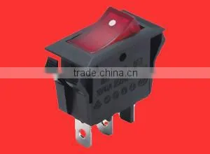 Lighted RED 3 way rocker switch