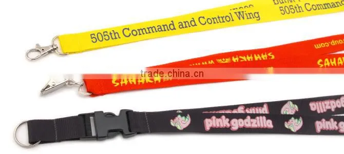 Shiny keychain nylon lanyard strap with hooks