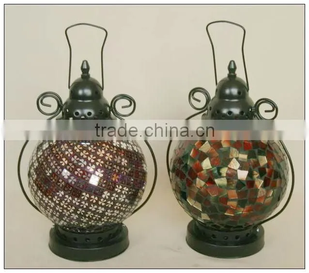 glass mosaic lantern lamp for candle
