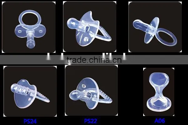 High transparent custom silicone baby pacifier mold with nipple chain