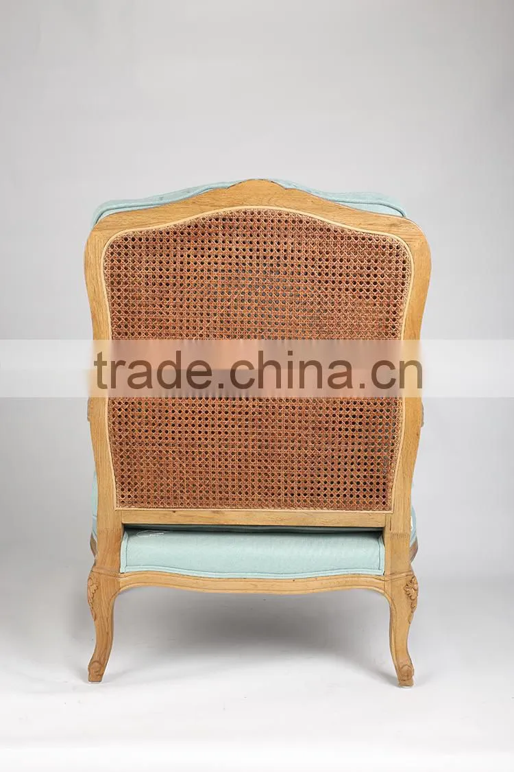 vintage wood frame armchair