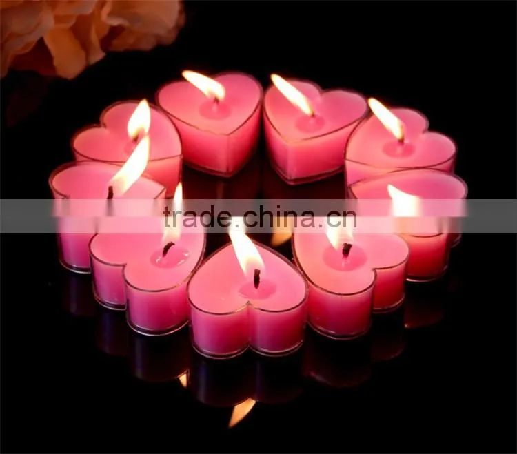 Colorful love heart shape candles scented in bulk wholesale smokeless mini cheap candles scented in glass jar