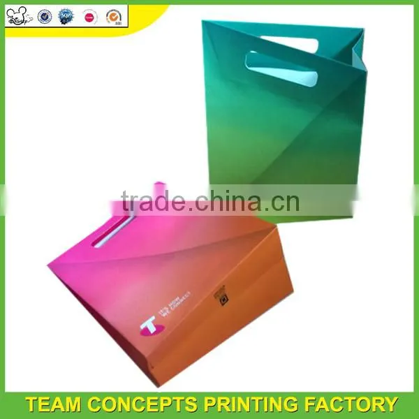 custom offset printing flat handle kraft paper bag