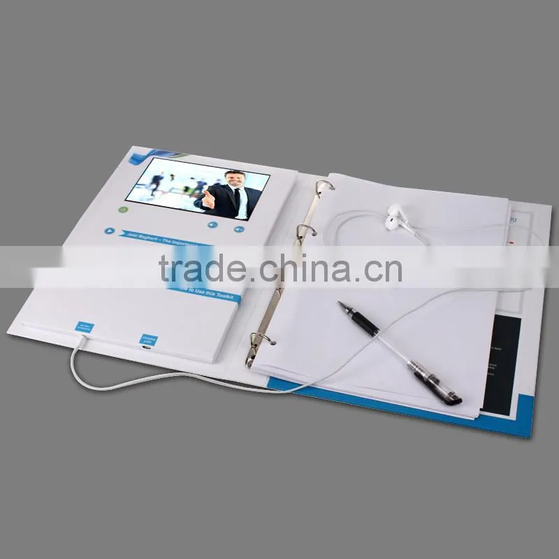 artificial handmade 7 " lcd brochure holder display stand,lcd video booklet ,video book