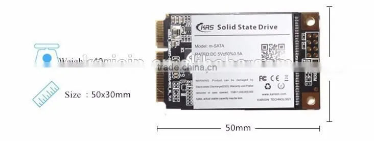 Karisin internal mSATA 6.0Gbps 128 gb ssd with 5x3cm size