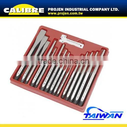 CALIBRE 16pc Punch & Chisel Set centre punch
