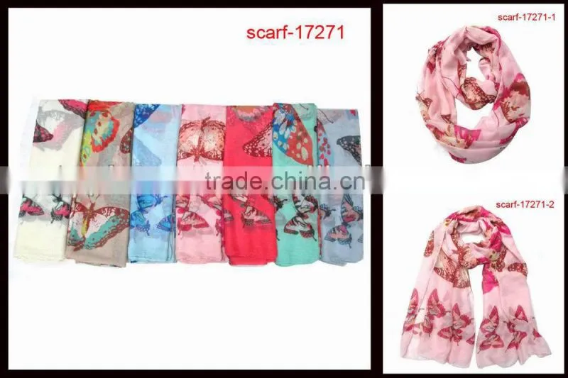 office ladies viscose stripe scarf