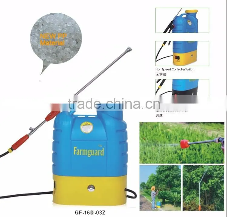 ISO9001 Knapsack 16l knapsack electric battery sprayer