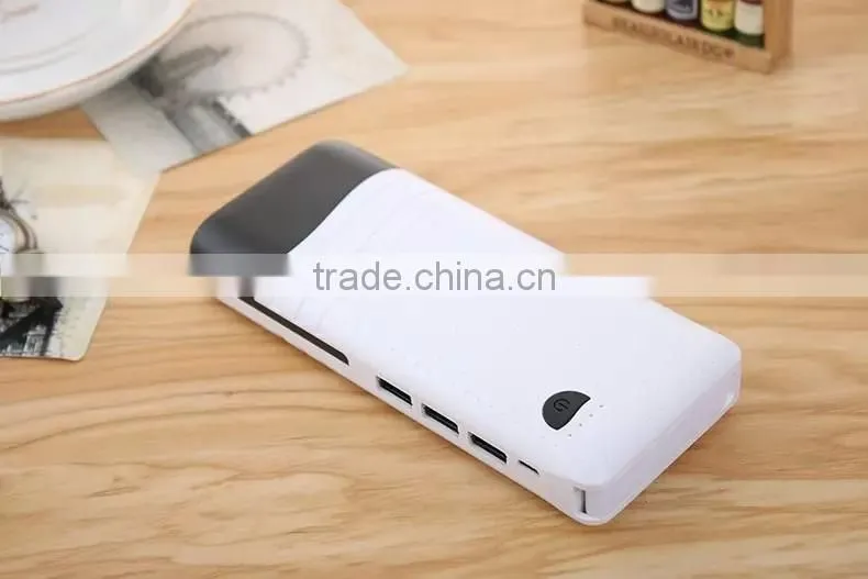 Portable power bank for smartphones 12000mAh fashionableTriple USB Out with Table Lamp