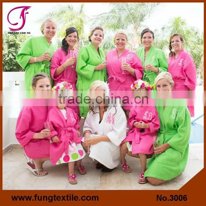 3003 Customized OEM Wedding Kimono Waffle Weaven Bath Robe