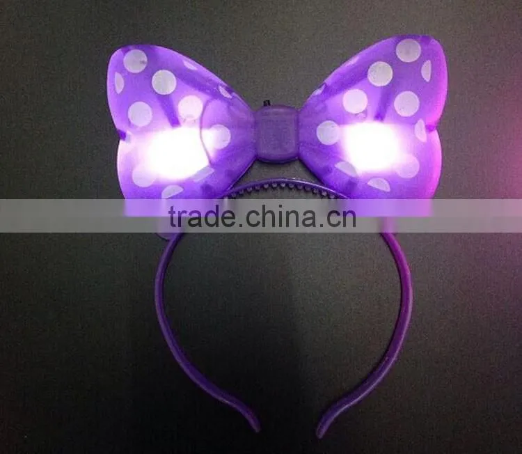New Fashion Wholesale Custom LED Head Band, LED Baby Head Band With Mickey Minnie Mouse for Party or Birthday