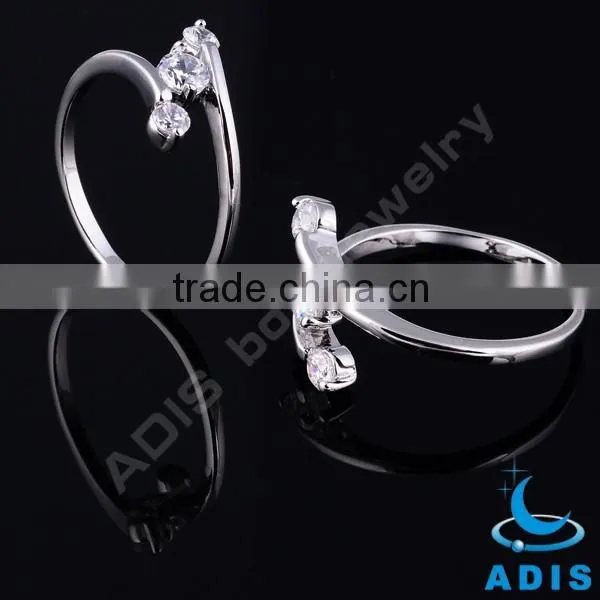 Elegant custom wholesale fashion AAA zircon mens brass ring
