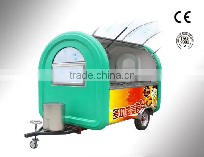 Multicolors Mobile Street Food Vending Cart/movable kiosk/vending trailer for sale