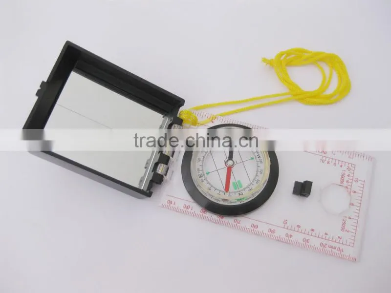 Standard Military folding ruler map compass/map Compass with mirror