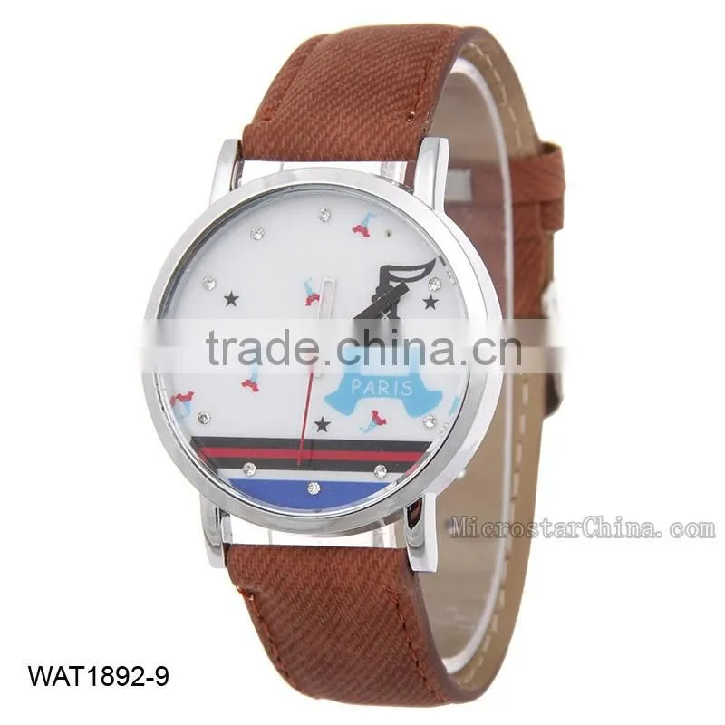 Eiffel Tower Casual Jean Canvas Wrist Watch