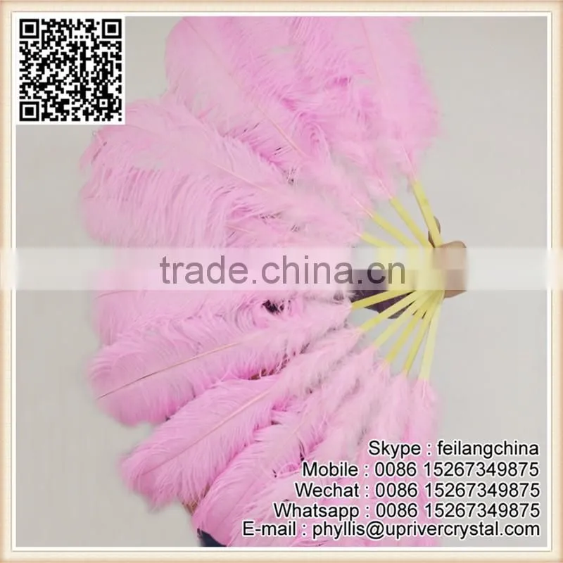 Top Sale Artificial 70-80cm Large Royal Blue Ostrich Tip Feather Fan