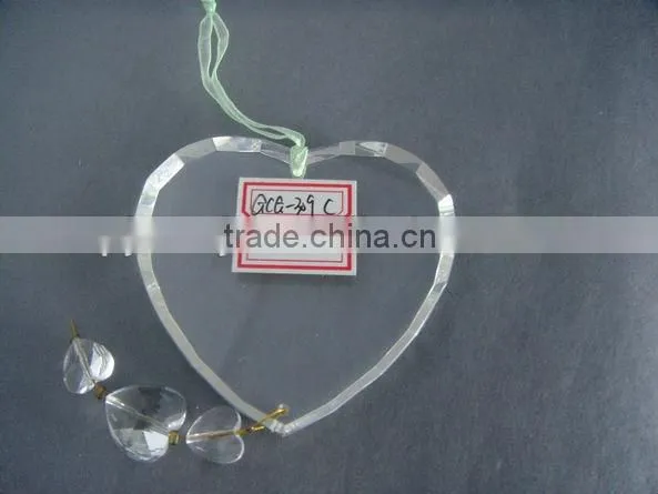 Hanging Crystal Christmas Decoration, Crystal Heart Shape Decoration