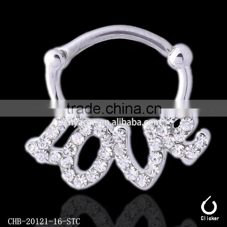 Newest Designs Surgical Steel Septum Clicker Hot Sale Nose Ring