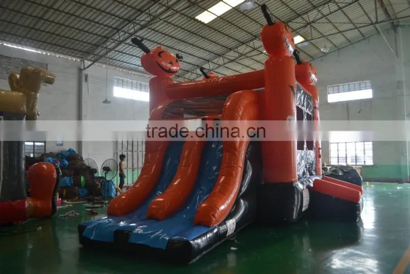 Hot selling outdoor kid's playing combo inflatable Halloween combo bouncer