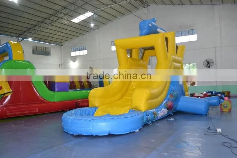 SUNJOY Funny dolphin inflatable house bounce kids water slide