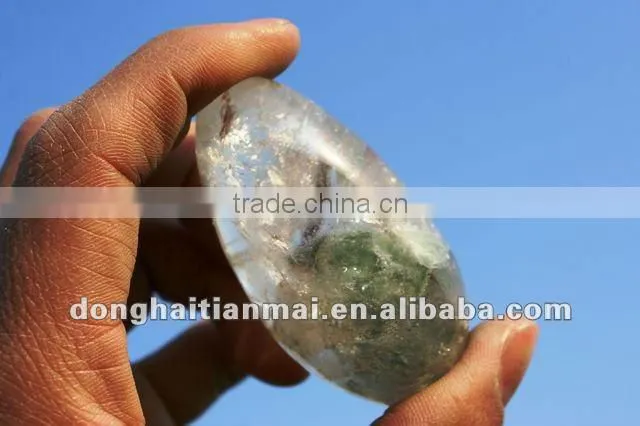 Natural OVAL ARTISTIC QUARTZ Sphere Ball Mineral Substance inside