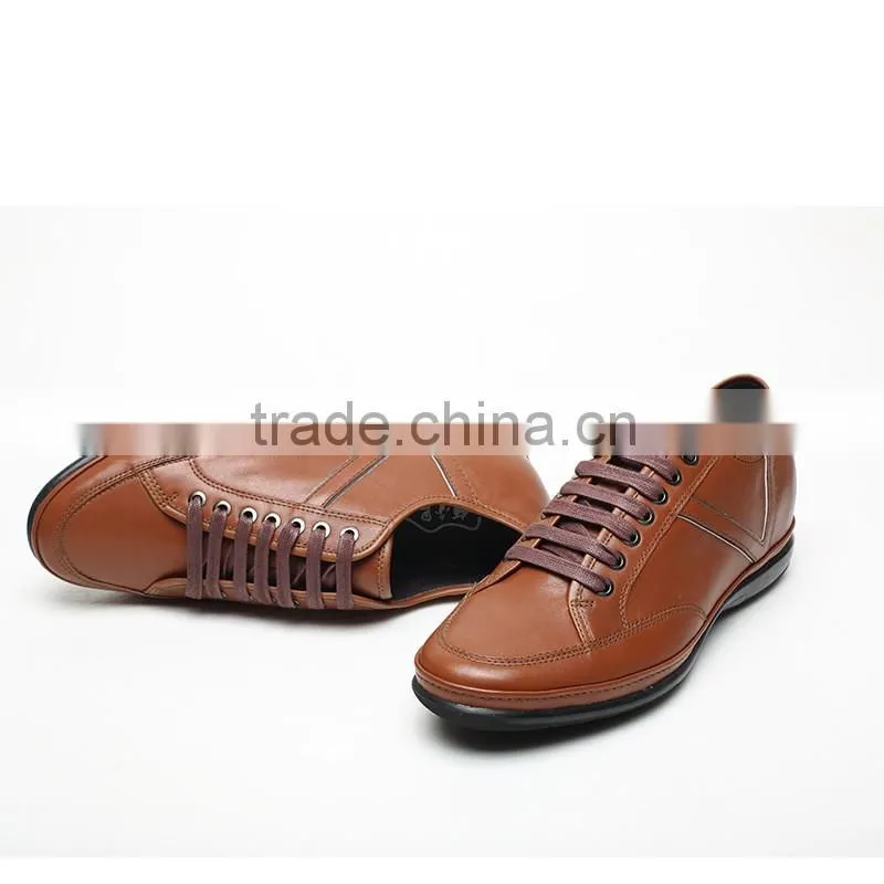 China new high quality breathable lace-up brown casual tall men shoes