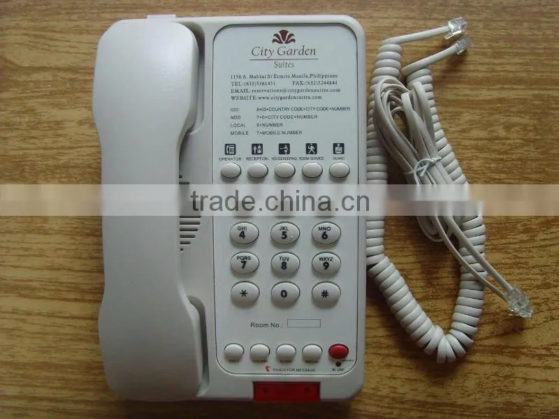 Hotel phone for guest room (1line and 2lines optional)