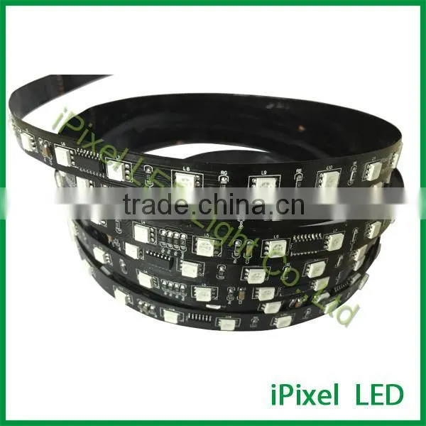 DMX led strip with 5050 LED chip,addressable rgb led strip,waterproof black strip light