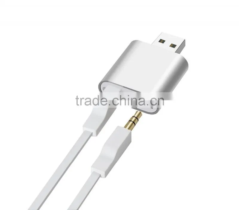 Great for gifts! External USB Audio Adapter Sound Card with Stereo Headphone/Speaker and Mono Microphone Jacks(Aluminum casing)