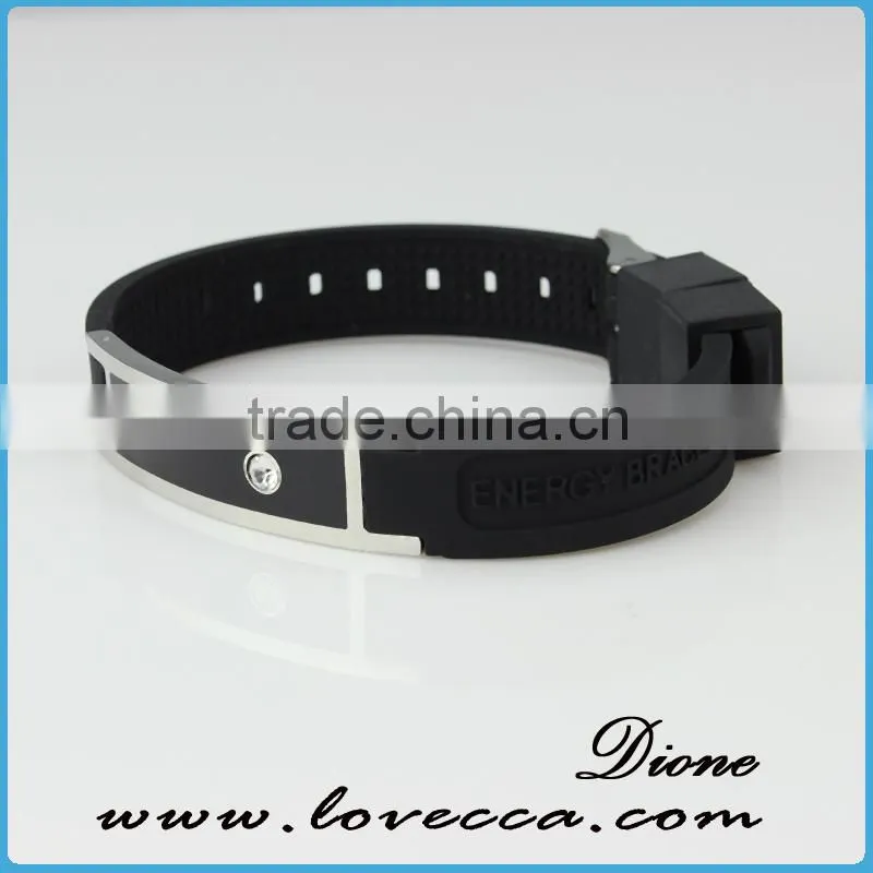 Good price blue personalized silicone bracelets 4 in 1 bio magnetic band