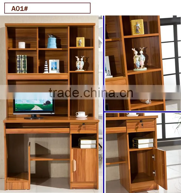 Best selling MDF bookcase with computer desk