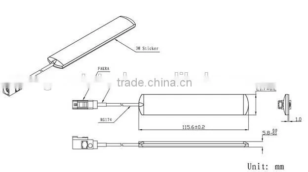 3G UMTS Adhesive Antenna 2.5dBi SMA TS9 CRC9 Connectors