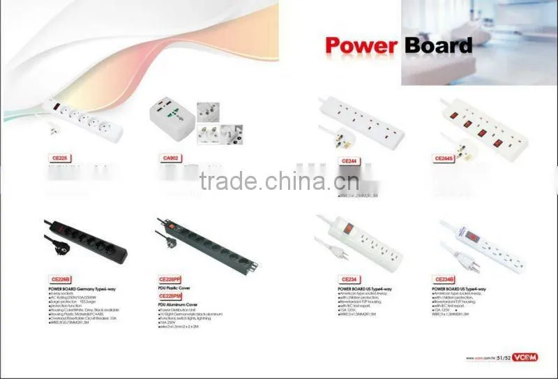 4 Way Power Outlets Multiplier Strip Bar w/ 5ft US Cord