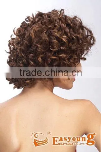 Hand tied Brown synthetic short Lace front wig, front lace wig