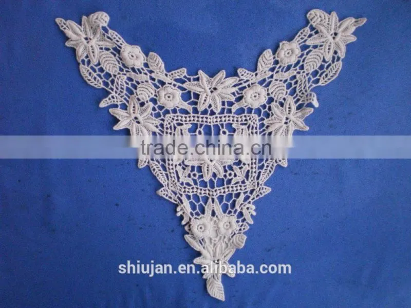 hand crochet white collar--neck design of blouse,wedding dress