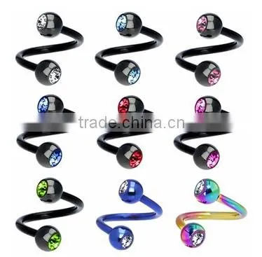 HOT Stainless Steel S Spiral Helix Ear Stud Lip Nose Ring Cartilage Piercing