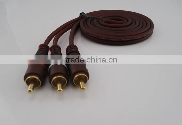 High quality 1.5m 5feet 1RCA/M-2RCA/M RCA audio cable