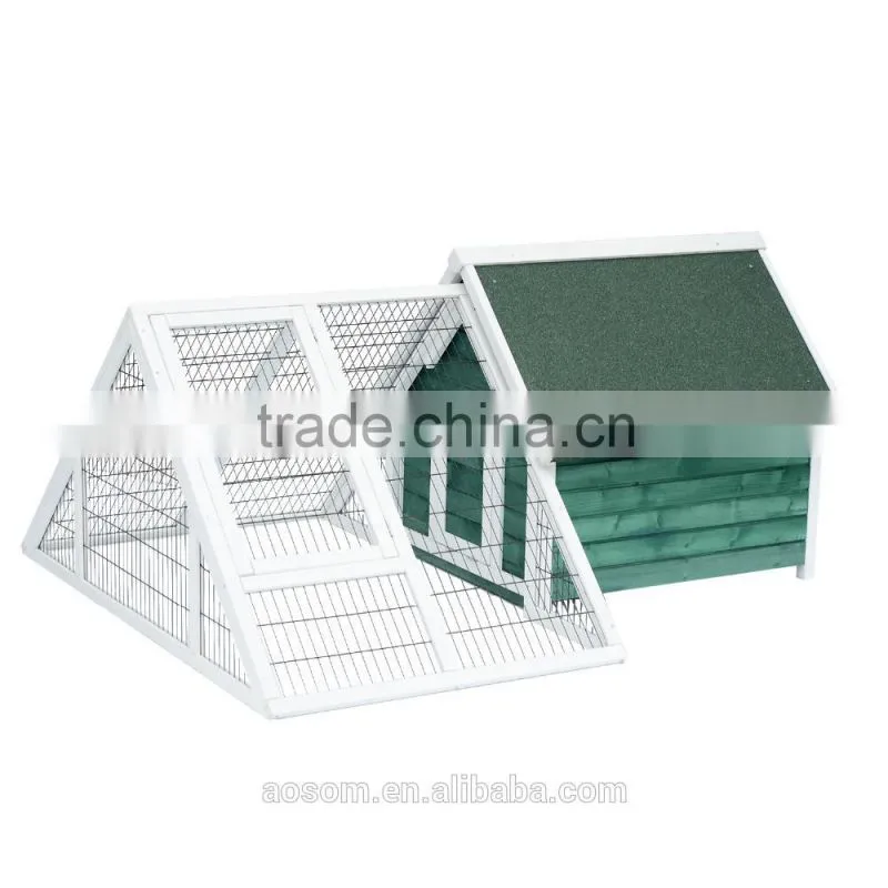 Pawhut Chicken Rabbit Cage Coop Deluxe Large Nesting Box Run Outdoor