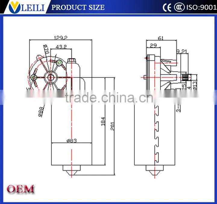 wiper motor 24v 12v windshield Wiper Motor