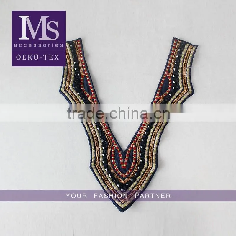 Popular Hot fix rhinestone collar/fancy rhinestone collars for garment