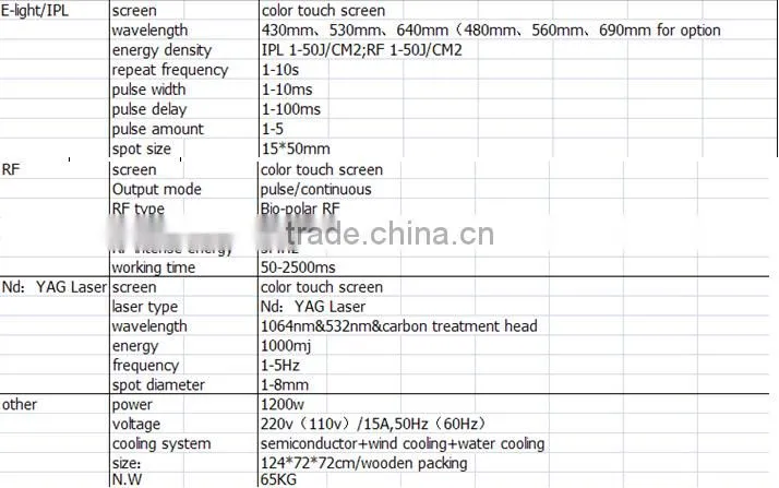 professional e light ipl rf system laser hair removal machine