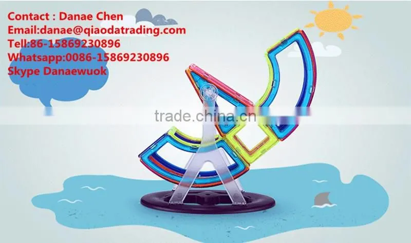 Creative Kids DIY toy educational magnetic bulding solid plastic block