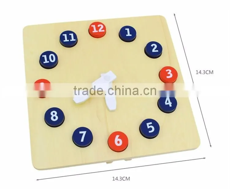 Educational wooden toy Professional Montessori Material Basswood Activity Clock