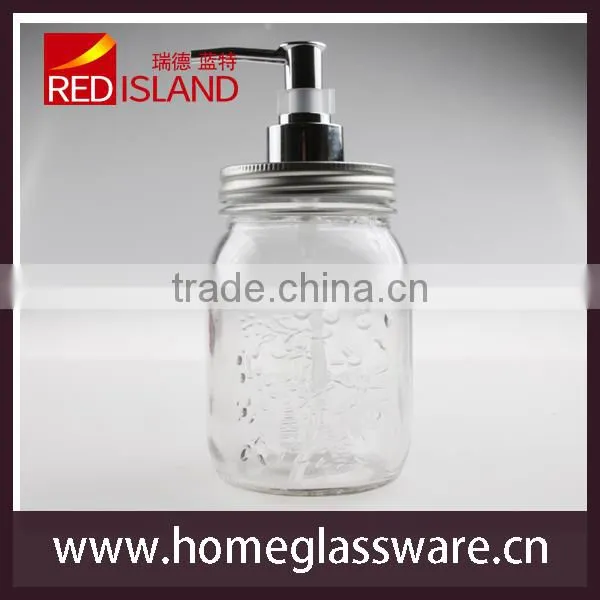 Clear Mason Jar Soap Dispenser with Pump