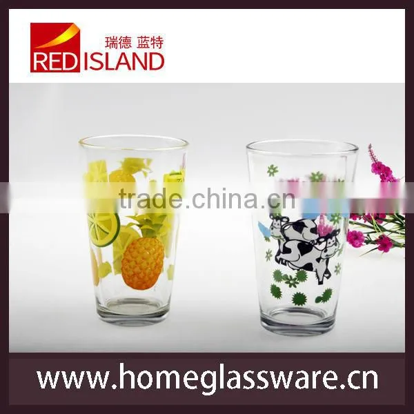 decal logo glass milk cup,beer cup,water cup