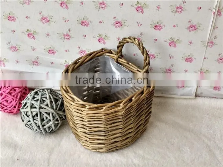 handmade cute hanging plant baskets plastic lined plant basket