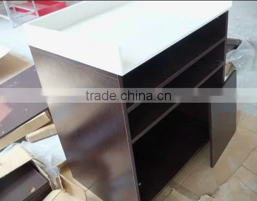 Morden design glacier white solid surfaces built kitchen cabinet